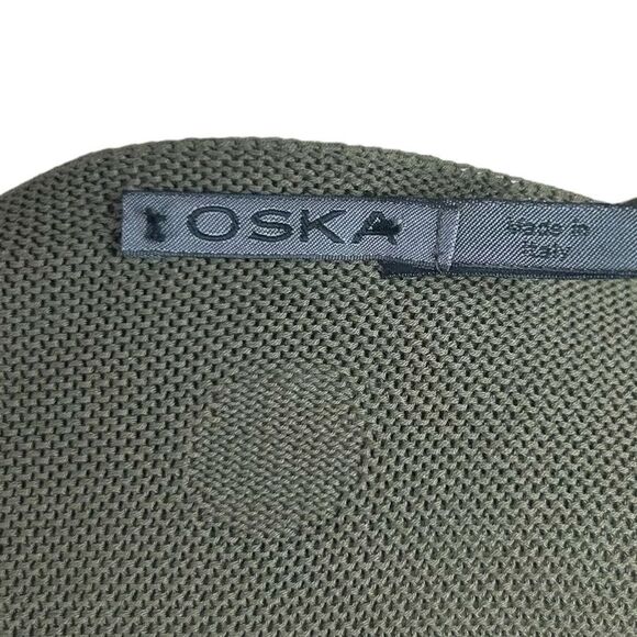 Oska Size 0 Green V-Neck Long Sleeve Knit Sweater Jumper 100% Cotton US 4 / 6 - Picture 5 of 8